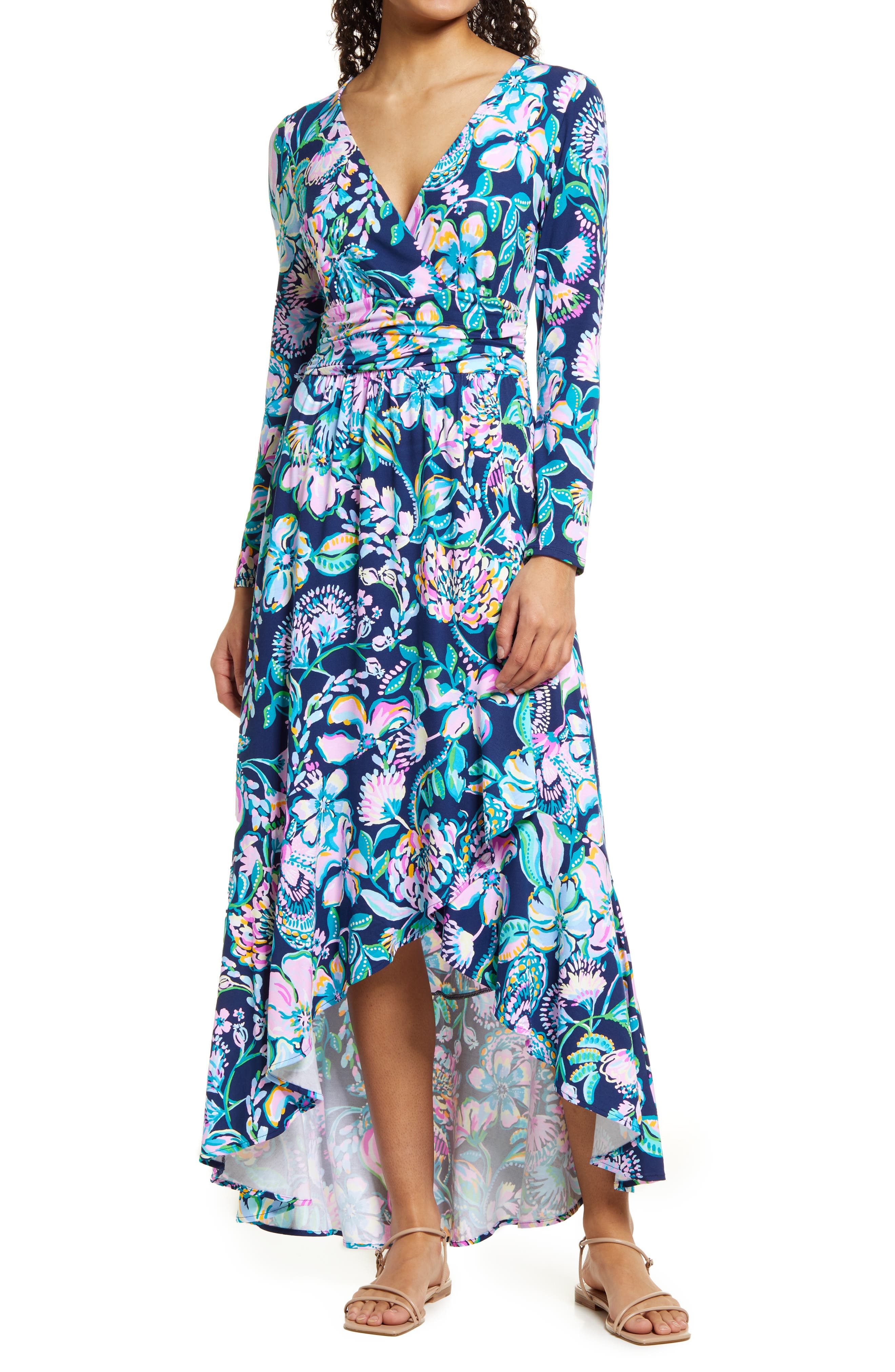 Lilly Pulitzer® Montague Long Sleeve Faux Wrap Maxi Dress | Nordstrom